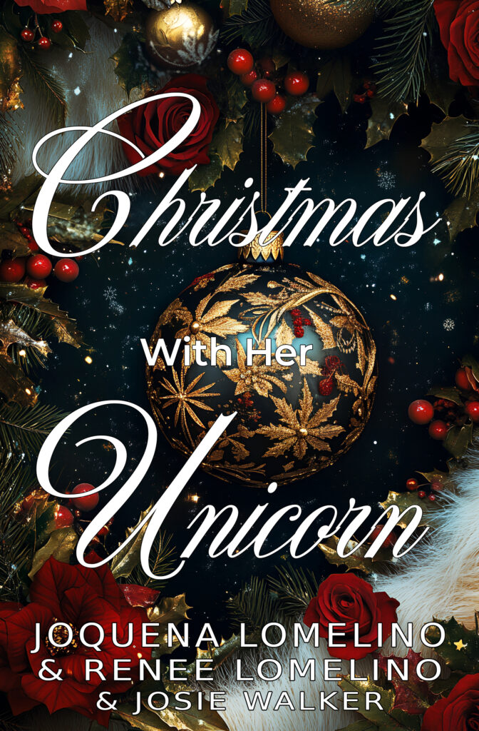shifter romance christmas books, christmas with her unicorn by joquena lomelino, josiewalkerbooks, renee lomelino, christmas shifter romance books, unicorn shifter books, books with unicorn shifters M/F